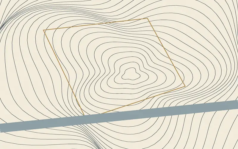 Topographic plan of a large parcel near the coast